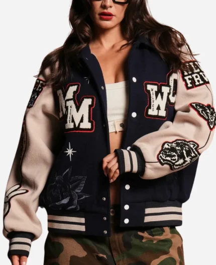 Mickey Mouse Wolves Club Rudy Letterman Navy Jacket