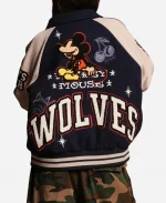 Mickey Mouse Wolves Club Roxy Box Cut Rudy Navy Varsity Letterman Jacket