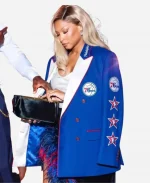 2026 NBA Philadelphia 76ers Savannah James Double-Breasted Blue Blazer