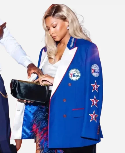 2026 NBA Philadelphia 76ers Savannah James Double-Breasted Blue Blazer