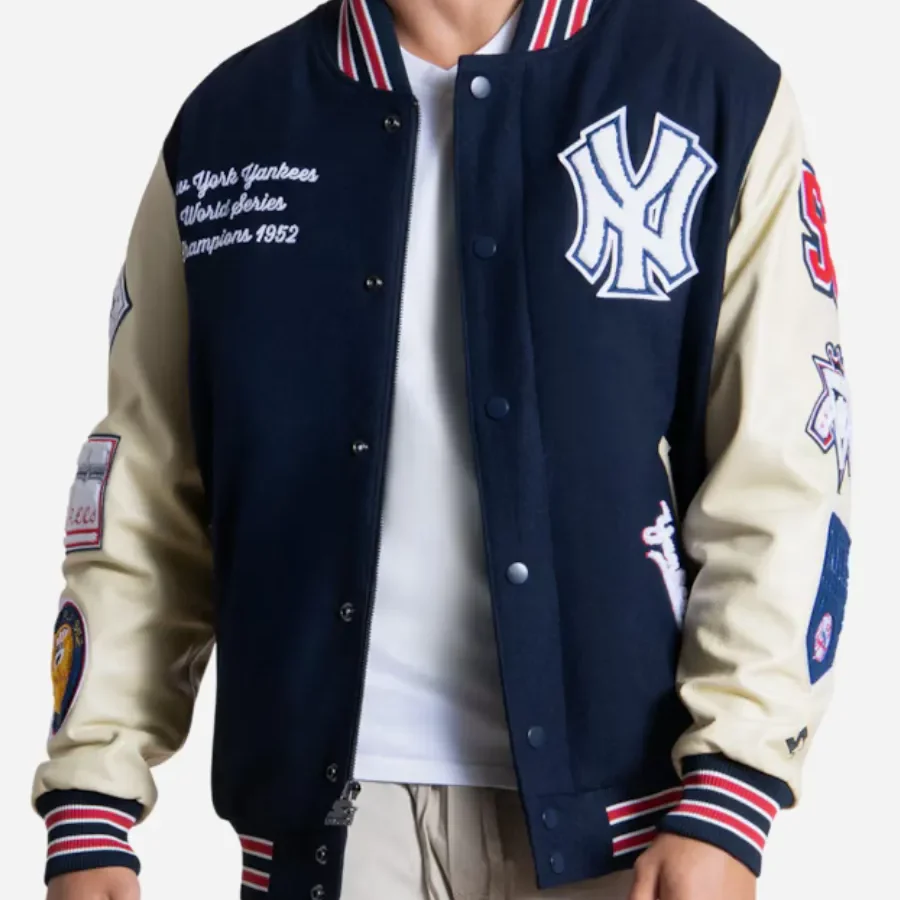 New York Yankees Starter 50th Year Navy & Cream Varsity Jacket