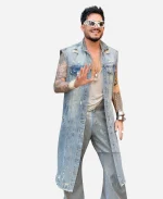 Adam Lambert 2026 New York City Sleeveless Blue Denim Coat