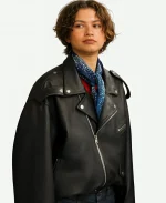 Zendaya Tanned Leather Biker jacket