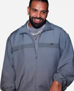 2026 New York City Drake Prada Mohair Grey Track Jacket