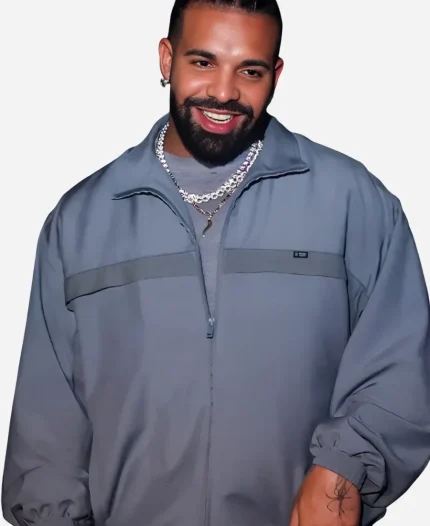 2026 New York City Drake Prada Mohair Grey Track Jacket