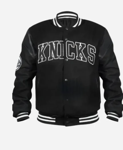 NY Knicks Clutch Hitter Black Varsity Jacket