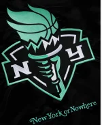New York or Nowhere New York Liberty Twin Flame Varsity Jacket