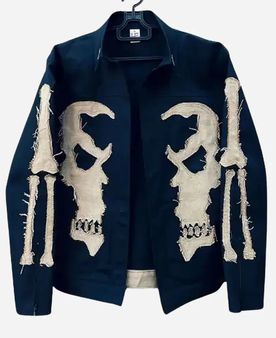 Nicolas Cage Ghost Rider Denim Jacket Nicolas Cage Ghost Rider Cosplay Costume Blue Denim Jacket