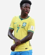 Nike Brazil Vs Morocco VINI JR. 7 Yellow Jersey