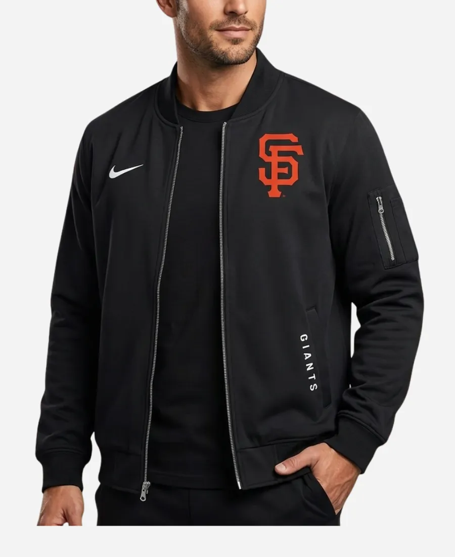 Nike Giants Dugout San Francisco Bomber Jacket Nike Giants Dugout San Francisco Black Bomber Jacket