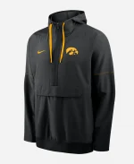 Unisex Iowa College Nike Anorak Sideline 12-Zip Black Hooded Jacket