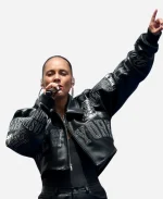 Parade Alicia Keys Studded Cropped Leather Jacket