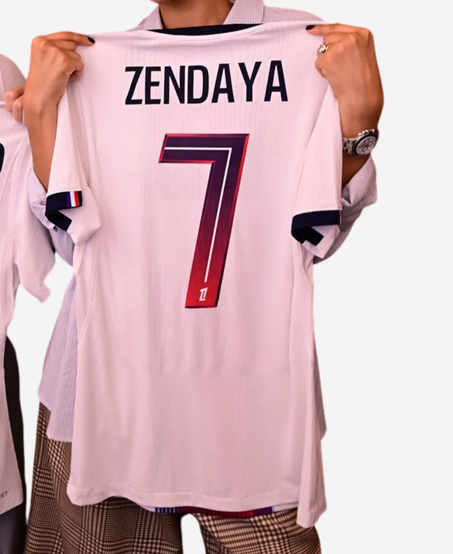 Paris Saint-Germain Spider-Man 2026 Zendaya 7 White Jersey Spider-Man Zendaya 7 Jersey