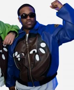 Adidas x Ferg and Friends Party Artwork 2026 Custom Real Leather Black Jacket
