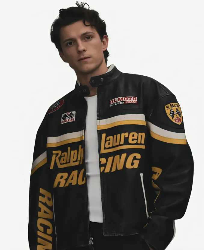 Ralph Lauren Tom Holland Racing Leather Jacket RL MOTO RACING TEAM Tom Holland Jacket