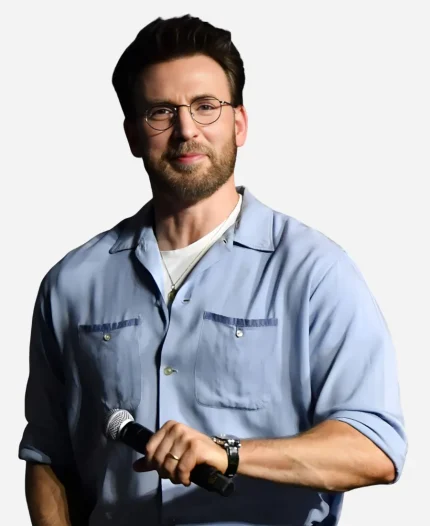 SDCC Marvel Studio 2026 Chris Evans Light Blue Shirt