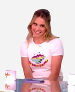 Sara Haines Tv Show The View Cherry On Top Graphic White T- Shirt