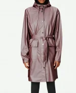 The Today Show 2026 Sheinelle Jones Purple Hooded Rain Coat