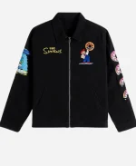 Shoe Palace x The Simpsons Black Lard Lad Donuts Work Bomber Jacket Front