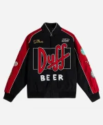Shoe Palace x The Simpsons Black & Red Duff Man Racing Bomber Jacket Front