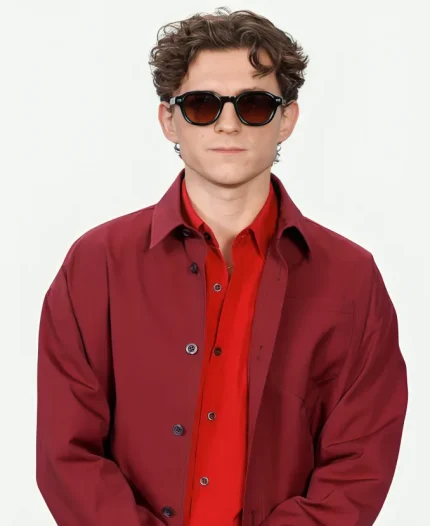 Spider Man New Day 2026 Photocall NYC Tom Holland Red Jacket