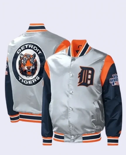Detroit Tigers Starter Force Play Varsity Satin Jacket 