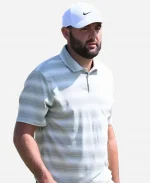  The 154th Open Championship 2026 Scottie Scheffler Pinstripe Green Polo T-Shirt