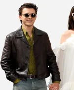 Tom Holland The Odyssey 2026 Photocall Brown Leather Jacket