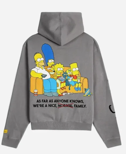 The Simpsons x Shoe Palace Family 2026 Grey Zip-Up Hoodie Back