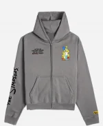 The Simpsons x Shoe Palace Family 2026 Grey Zip-Up Hoodie Front