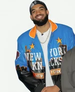 The Tonight Show Starring Jimmy Fallon S13 Karl-Anthony Towns NY Knicks Leather Jacket
