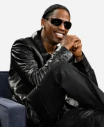The Tonight Show Starring Jimmy Fallon S13 Travis Scott Black Leather Coat