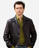 The Odyssey Photocall Tom Holland Leather Jacket