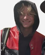 Tom Rhys Harries Clayface 2026 Matt Hagen Red & Black Leather Jacket