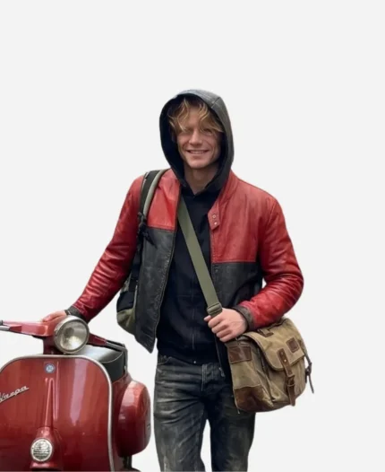 Tom Rhys Harries Clayface Matt Hagen Red & Black Leather Jacket