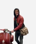 Tom Rhys Harries Clayface 2026 Matt Hagen Red & Black Leather Jacket
