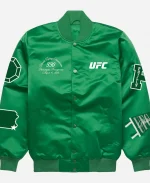UFC 330 Philadelphia Ultimate Fighting Championship Full Snap Green Satin Bomber Jacket Front