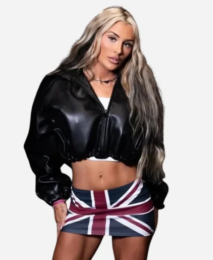 WWE Wrestlemania Tiffany Stratton Black Leather Jacket
