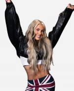 WWE Superstars 2026 Tiffany Stratton Black Cropped Leather Jacket