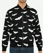 White Bats Black Bomber Jacket