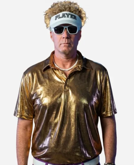 Will Ferrell The Hawk S01 Lonnie Hawkins Metallic Polo Shirt