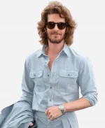 Wimbledon Tennis Championships 2026 Andrew Garfield Grey shirt
