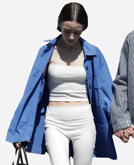 Lily Collins 2026 Wimbledon Blue Shirt
