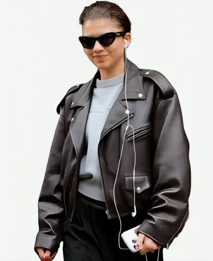 Zendaya 2026 NYC Tanned Leather jacket