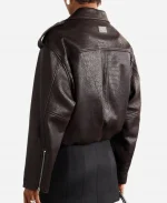 NYC 2026 Street Style Zendaya Tanned Leather Biker jacket