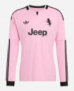Adidas Juventus 26/27 Away Jersey Long Sleeve for Men in true pink and black front view