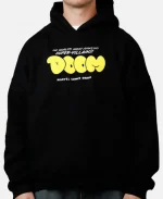 Marvel Fantastic Four Doctor Doom Villain Premium Black Hoodie front view featuring classic Doctor Doom graphic, pullover hood, kangaroo pocket, and long sleeves.