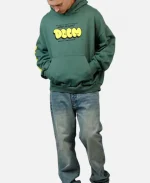 Angled front view of the Marvel Fantastic Four Doctor Doom Villain Premium Hoodie with hood and printed chest artwork.