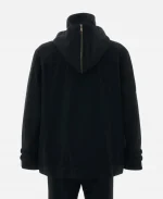 SuperGroupies Bloodborne Hunter Model Jacket back flat lay with hood zipper detail