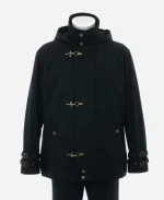 SuperGroupies Bloodborne Hunter Model Jacket front flat lay showing hood toggle closure and utility pockets